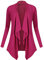 Urban GoCo Damen Strickjacke Cardigan Langarmshirt Wasserfall Strickmantel (L, Fuchsia Rose)