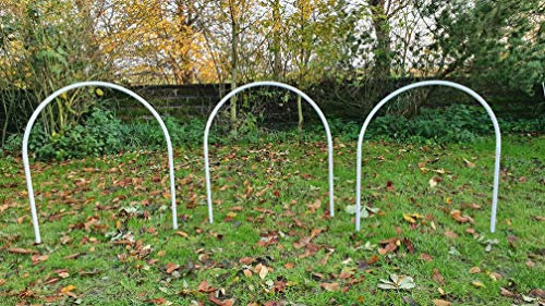 Wuzzmann Set 3 x NADAC Hoopers Bögen/Hoop/Hoops/Fun Hoopers Agility Bögen mit Erdnägeln/PVC weiß/grau