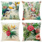 NIULAA 4er Set Kissenbezug 50x50 Tropisch Pflanzen Deko Kissen Leinen Couchkissen Landhaus Kissenbezüge Sommer Wohnzimmer Sofakissen Bunt kissenhülle Outdoor für Loungemöbel