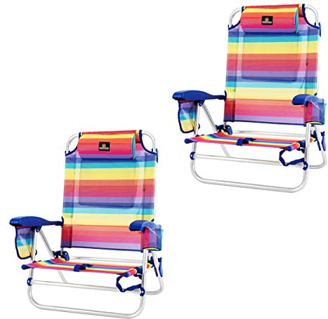 CREVICOSTA QUALITY MARK MARCAS DE CALIDAD - Coral 2108 - Lote de 2 Sillas de Playa Coral 2108 (Orgullo)