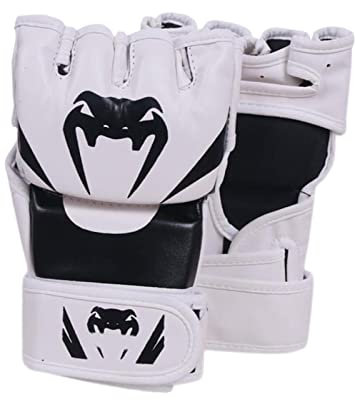 Generic MMA-Handschuhe, Sparring-Ausrüstung, Handschuhe, verschleißfest, druckfest, Boxsack, Kampfsport-Handschuhe für Damen, Herren, Erwachsene, Weiß