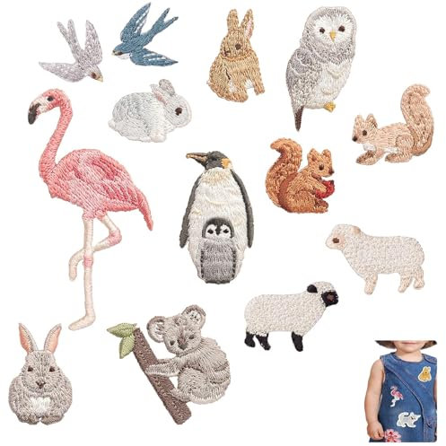 Xinlon 13 Stück Patches Zum Aufbügeln, Bügelbilder Für Textilien, Bügelbilder Kinder, Tier Patches Zum Aufbügeln Für DIY-Dekoration, Rucksack, T-Shirt, Schuhe, Hoodies Kinderkleidung, Jacken