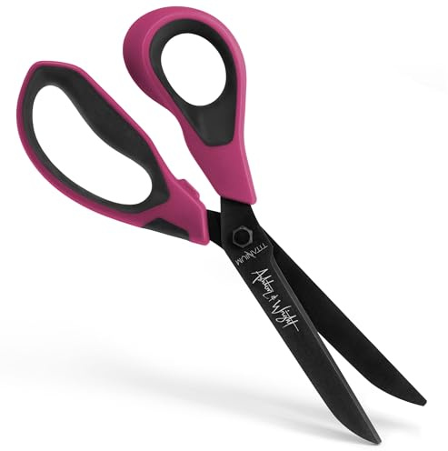 Ashton and Wright - Titanium HD - Heavy Duty Scissors for Office, Home, Kitchen and Craft - 210mm / 8” - Titanium Coated Blades (Purple, Left Handed)