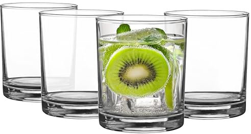 Glasmark KROSNO 1992 Trinkgläser Set Gläser 4 Stück 230 ml Wassergläser Cocktailgläser Saftgläser Saft Wasser Glas Spülmaschinenfest