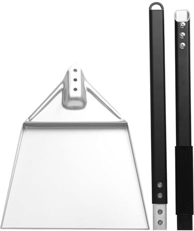 Pala de ceniza de carbón de leña – Pala de cenizas resistente para fogatas, barbacoas y hornos | Pala de carbón duradera con mango extraíble, herramienta de ceniza de acero resistente