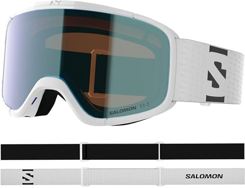 Salomon AKSIUM 2.0 S PHOTO Goggles, Unisex Anti-Fog Ski Goggles for Trail Running and Mountain Adventures, White/Blue