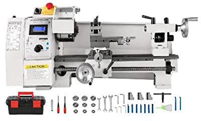 Torno de metal Torno de metal pequeño for taladrar Torno de trabajo de metal giratorio (8 x 14 -650W) para profesionales y aficionados al bricolaje