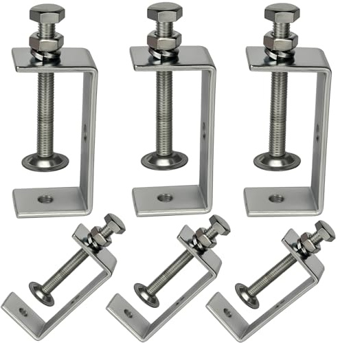 Stainless Steel C-Clamps, Mini Tiger Clamps for Woodworking, Heavy Duty Metal U Clamps with Stable Wide Jaw Opening/I-Beam Design for Metal Working Woodworking Welding Building (2 9/16 In-6pcs)