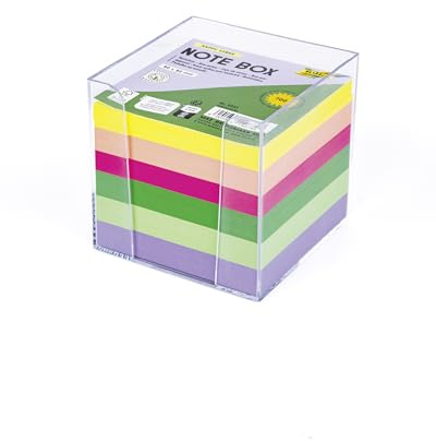Folia Boîte à notes, multicolore, 9 x 9 cm, matériau ABS, 700 feuilles de couleurs assorties, marque WEDO, 1 pièce, emballé env. 9,6 x 9,6 x 9,1 cm.