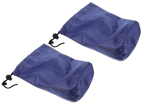 Hohopeti Bolsa de Almacenamiento para Chaquetas de Plumas Cordón, Tela Oxford Resistente, Color Azul Oscuro, Tamaño 19x32 Cm, 2 Unidades, Adecuado para Viajes, Camping y