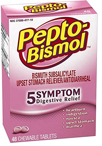 Pepto-Bismol, Regular Strength, Tablets Original, 48 per Box