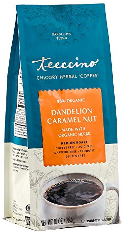 Teeccino - Medium Roast Caffeine Free Dandelion Coffee Caramel Nut - 10 oz.