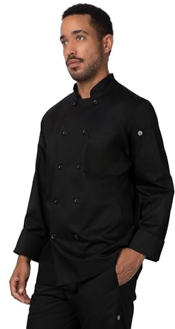 Chef Works Unisex Sustainable Le Mans Chef Coat, Black, Medium
