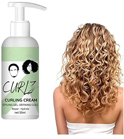 Curly Hair Elastin, Curl Defining Cream for Wavy Hair, Hair Enhancer Moisturizing, Curl Boost Defining Cream Hair Repairing Bounce, for Frizz Control & Color Treated, Curl Moisturizer (1Pcs)