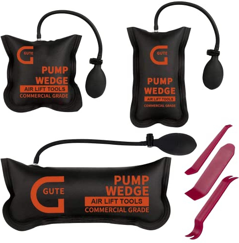 Gute Air Wedge Bag Pump, 3 Pack Commercial Inflatable Shim Bag Tool, Professional Leveling Kit & Alignment Tool, Air Bag Removal Tool for Variety of Jobs, 330 LB Rating, 3 Sizes