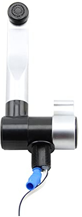 Robinet London avec interrupteur automatique | Eau pour cuisine, salle de bain, caravane, camping-car gastronomie (noir/chrome mat)