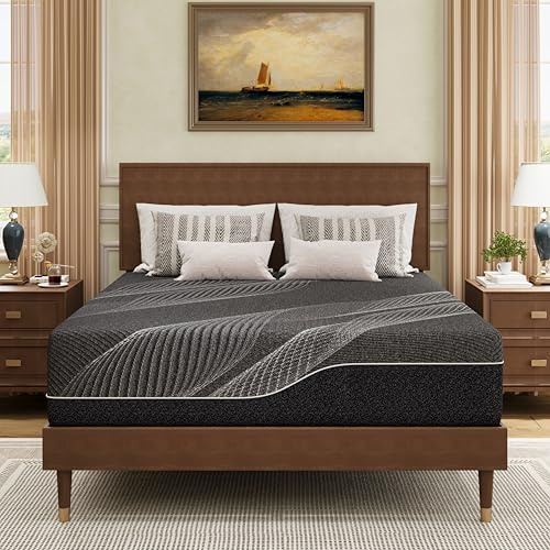 Dyonery Queen Size Mattress, 14 Inch Gel Memory Foam, Cooling & Back Pain Relief, CertiPUR-US Certified, Fiberglass Free, Foam Made in USA, Medium