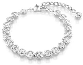 Swarovski Imber Tennis Armband, Rhodiniertes Damenarmband mit Strahlenden Swarovski Kristallen