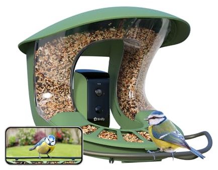 Birdfy Feeder 2 Comedero para Pajaros con Camara y Panel Solar, Observación de Aves en Tiempo Real para App, Identificación Automática, Alerta, Captura de Video de Aves, Comedero Pajaros Exterior
