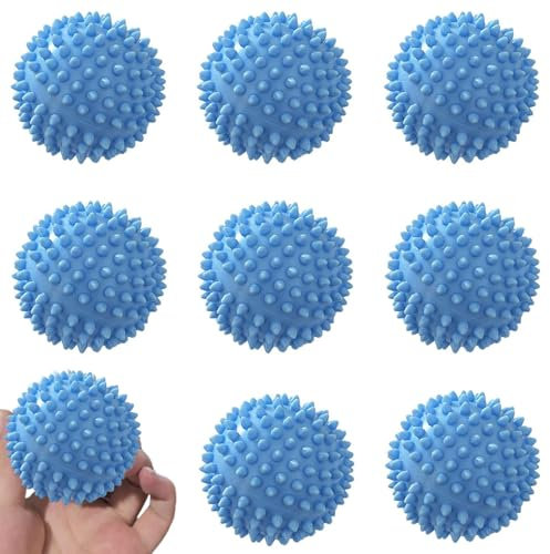 9 Stück Trocknerbälle, Trocknerbälle für Daunenjacken, wäschebälle für waschmaschine, Wäschebälle für Flauschigere Wäsche Wiederverwendbar, Trocknerkugeln für Trockner (Blau)