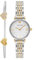 Emporio Armani Watch for Women, Three Hand Quartz Movement and 32mm Case Size with Stainless Steel, Leather or Silicone Strap Weiß und Multi, 28MM
