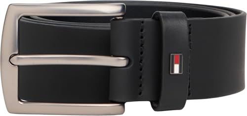 Tommy Hilfiger Uomo Cintura Denton 4,0 cm Cintura in Pelle, Nero (Black), 95 cm