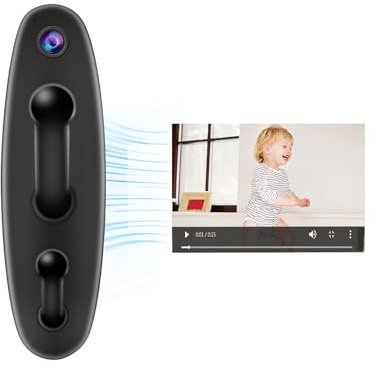 Telecamera spia con gancio per vestiti, mini telecamera nascosta, Security Camera videocamera HD 1080P, rilevamento del movimento, telecamera di sicurezza per bambini/animali, per interni, casa