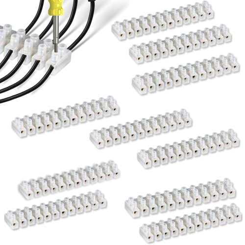 TECHZOCO Regleta de conexión de Cables eléctricos, Clema para Cables, Empalme Cable Electricidad, ficha de conexión para Cables, Apto para Sección, Intensidad 30A, Transparente, 16 mm, 10 Unidades
