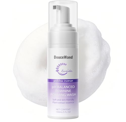 DOUCEWAND Feminine Foam Wash - pH Balanced Intimate Cleanser with Prebiotic Agave, Peony & Aloe. Soothing Odor Control & Daily Freshness for Sensitive Skin. Lavender Scent, 5 fl oz
