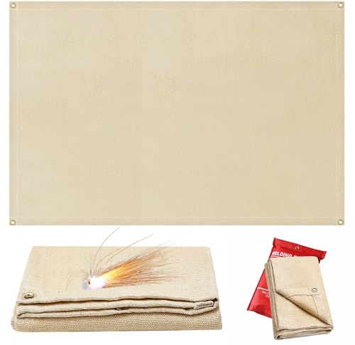 Coperta antincendio, 120 x 180 cm, copertura antincendio, resistente al calore fino a 1200 °C, protezione antincendio per barbecue, fumatori, campeggio e industria