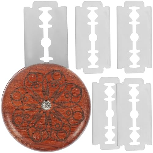 Kichvoe Set Taglia Pane Lama in Acciaio Inox, Affettatrice per Pane in Legno di Palissandro, Tagliapasta per Torte 5 Lame Sostituibili, Utensile da Cucina per Taglio Liscio Colore Casuale