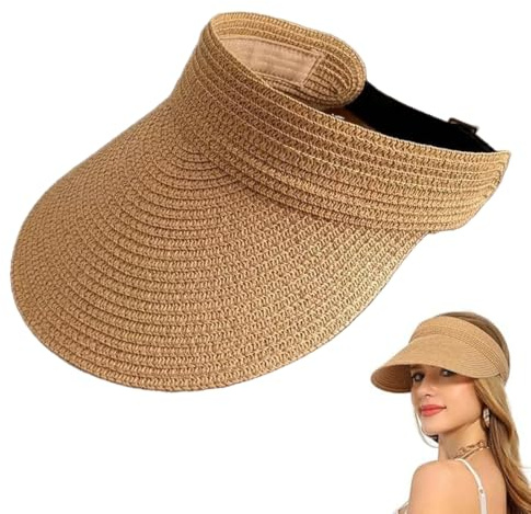 LYITZW 1 Pezzo, Cappello Parasole, Grande Tesa in Paglia, Leggero e Traspirante, Cappello da Sole per Donne, Viaggi, Vacanze Estive, Spiaggia, Protezione UV