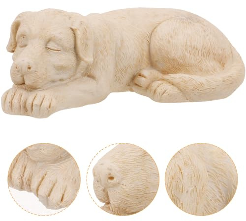 TOBBOMEY Piedra Conmemorativa para Mascotas de Resina Beige para Jardín, Estatua Decorativa Estable para Recordar a Perros y Mascotas al Aire Libre