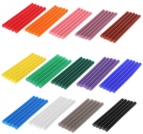 Mentin Lot de 5 Bâton de Colle Chaude Coloré 7 x100mm Colle Thermofusible Couleur Paillette pour Décoration Créative DIY (Noir)