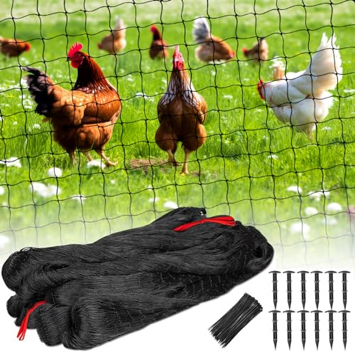 BSTPCOO Nylon Bird Netting 50'x50' with 2.4 Square Mesh Hawk Net for Chicken Run, Poultry Netting Aviary Nets Garden Bird Net for Chicken Coop Nettings Roof Hawk Proof