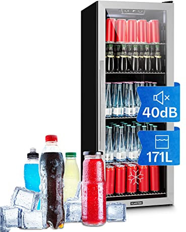 KLARSTEIN Mini Frigo de Chambre et Bureau pour Boisson, Petit Frigo Silencieux, Refrigerateur Mini Bar 171L, Petit Réfrigérateur Camping, Étagères Réglables pour le Vin, Cannette, Beer Fridge