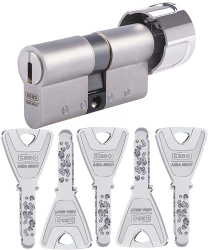 KESO 8000 Omega² Knaufzylinder 30/30K | Modularer Schließzylinder Profilzylinder mit Knauf | Aktiv-Kopierschutz | Widerstandsklasse D | Patentschutz bis 2034 | Sicherungskarte + 5 Wende-Schlüssel