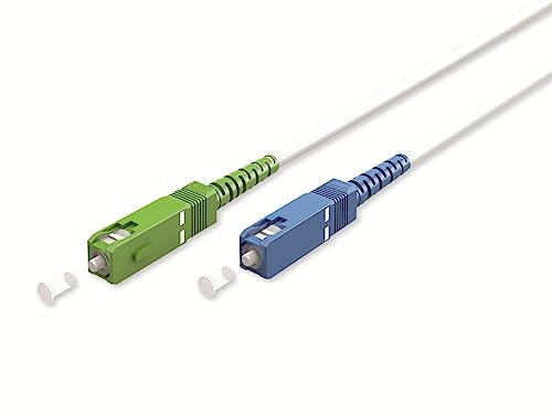 goobay 59620 Câble à fibre optique (FTTH) / monomode (OS2) simplex/SC APC (8°) mâle vers SC-UPC (8°) mâle/câble à fibre optique / 3 mètres