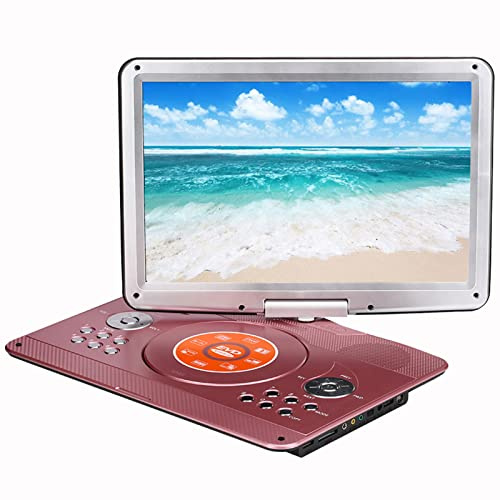 22 Portable DVD Player with HD LED Display and Dual Speakers - Home Media Player with USB and SD Card Support (Gold)