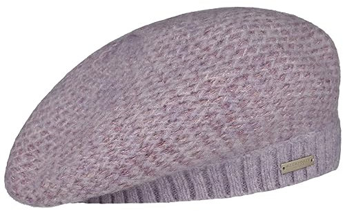 Seeberger Ripalta Strickbaske Damenbaske Baskenmütze Winterbaske Damen - mit Futter Winter Herbst-Winter - One Size Flieder