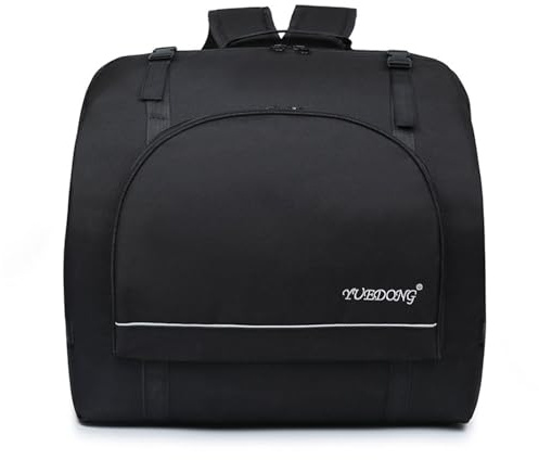 REIJAX Sac accordéon à Dos en Tissu Oxford pour accordéon Accordéon rembourré Valise Sac à Dos avec Bretelles Sac à Dos pour Accessoires Sac de Transport pour Instrument-Black||80-96 Bass