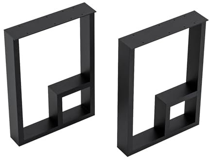 [en.casa] Tischgestell Kauhava 2er Set Tischbein 42 x 30 cm für Couchtisch Sitzhocker Metall Tischkufen Tischfüße Schwarz