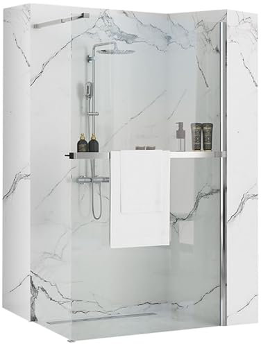 Rea Aero N 110 duschvägg klar EVO WALK hylla i härdat glas säkerhet transparent 8 mm (krom)