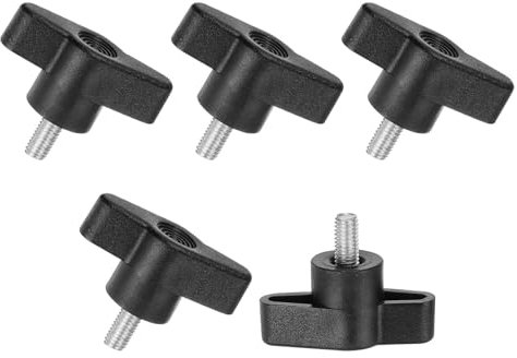 M METERXITY 5pz Viti a Testa Zigrinata M5x10mm Manopole a T Vite di Serraggio a Manopola a T per Lavorazione Legno/Macchinari/Attrezzature Vite a Mano Metrica [Acciaio Inossidabile 304 Nero]