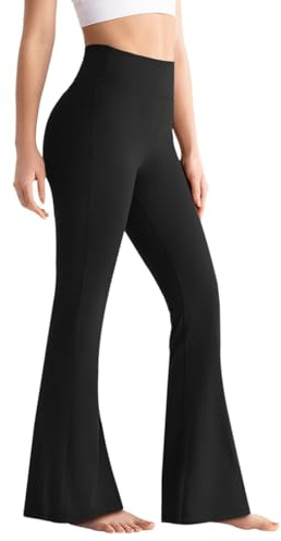 Neteson Pantalon de Yoga Bootcut Femmes Legging évasé Taille Haute