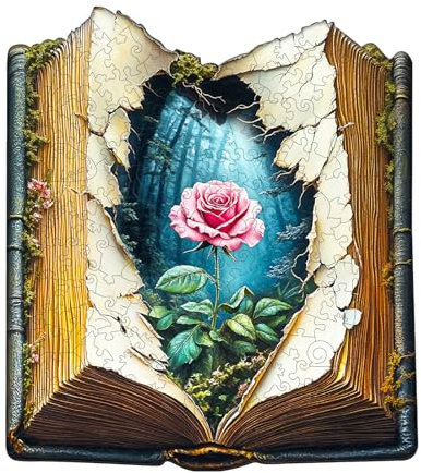 WOODBESTS Holzpuzzle Erwachsene, Blühende Blumen Holzpuzzle, 280 Stück Holzpuzzles, Unregelmäßige einzigartige Tierform Puzzle, Schöne Geschenke für Puzzle-Liebhaber (L-34 * 30.1 cm)