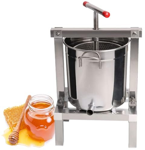 GESAIDES Pressoir à Fruits et à Vin, Tonneau en Acier Inoxydable de 10 litres, pour Jus, Bon Effet Filtrant, pour la Fabrication de Vin ou de Jus à Partir de Miel, de Fruits et de légumes