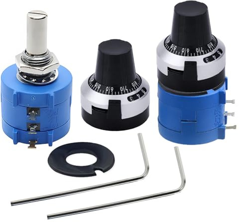 HaoDuoQian 3590S-2-102L Potentiometer,2PCS 1K ohm Rotary Potentiometer 10-Turn Wire Wound Precision Multi Potentiometer