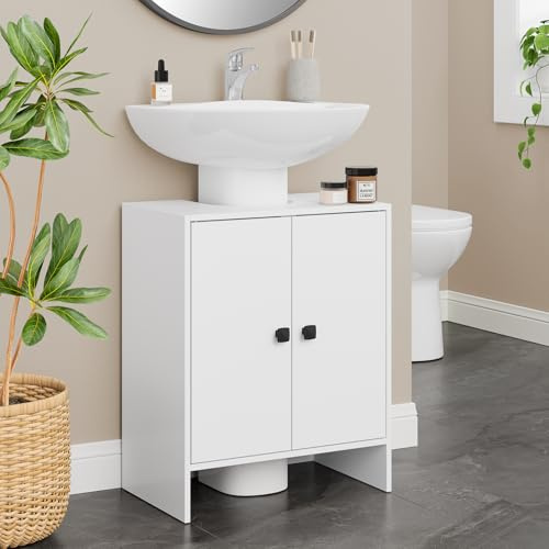 RRX Bathroom Vanity Unit Storage Cabinet Under Basin,48 x 30 x 60cm,White