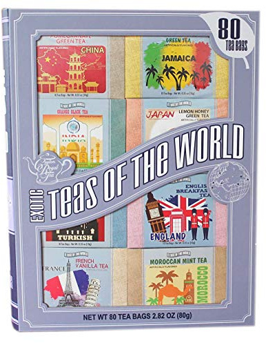 Exotic Teas of The World Gift Set, 80 Tea Bags, 8 Different Flavors